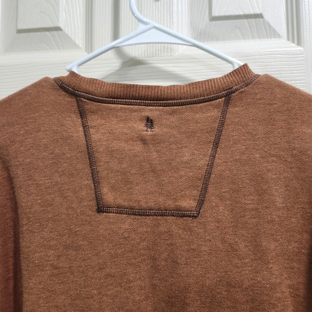 GH Bass & Co Mens Rust Brown Crewneck Sweatshirt Large V-Stitch Pullover - Picture 6 of 8